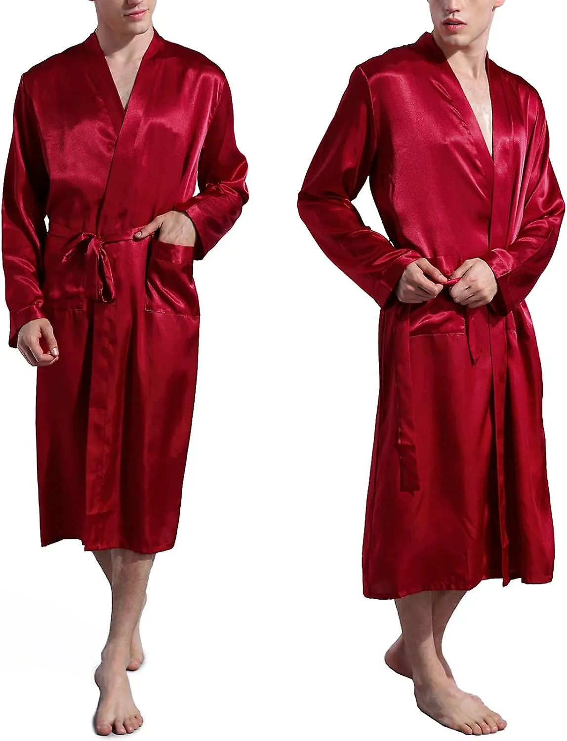 Kimono Long Robes - Satin Luxury Dressing Gowns For Wedding