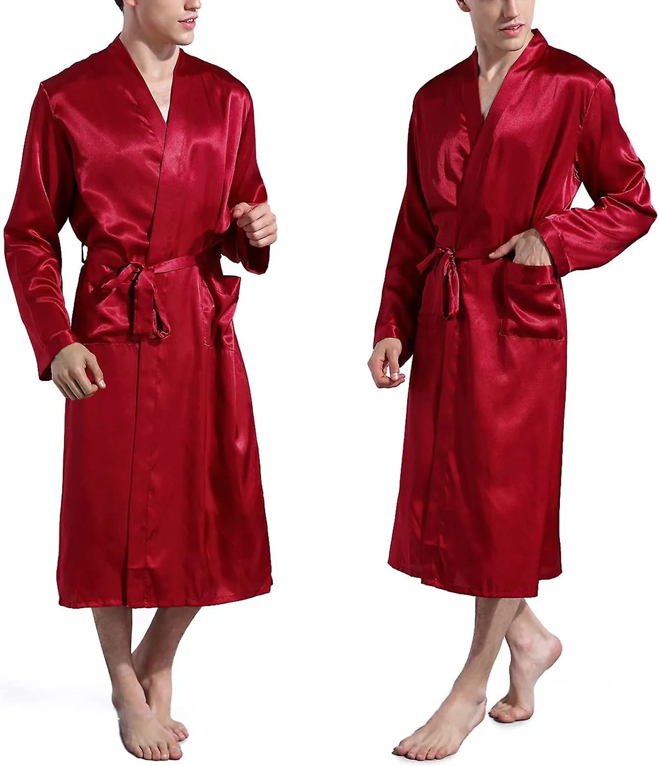 Kimono Long Robes - Satin Luxury Dressing Gowns For Wedding