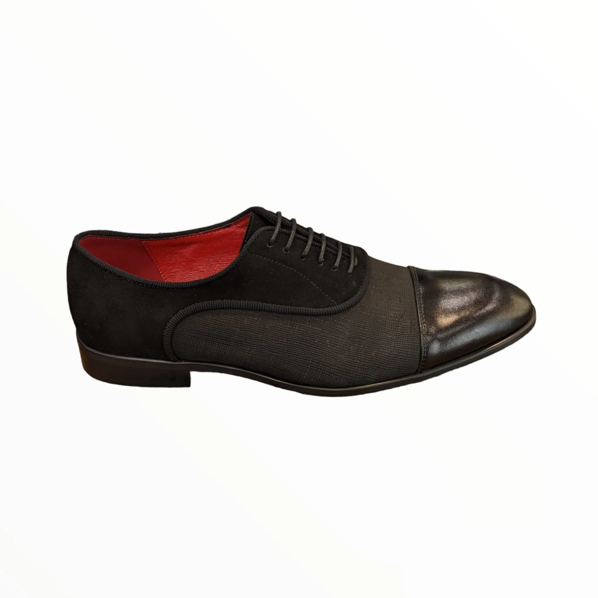 Lacuzzo Luxury Italian Suede and Leather Shoes Black 8791