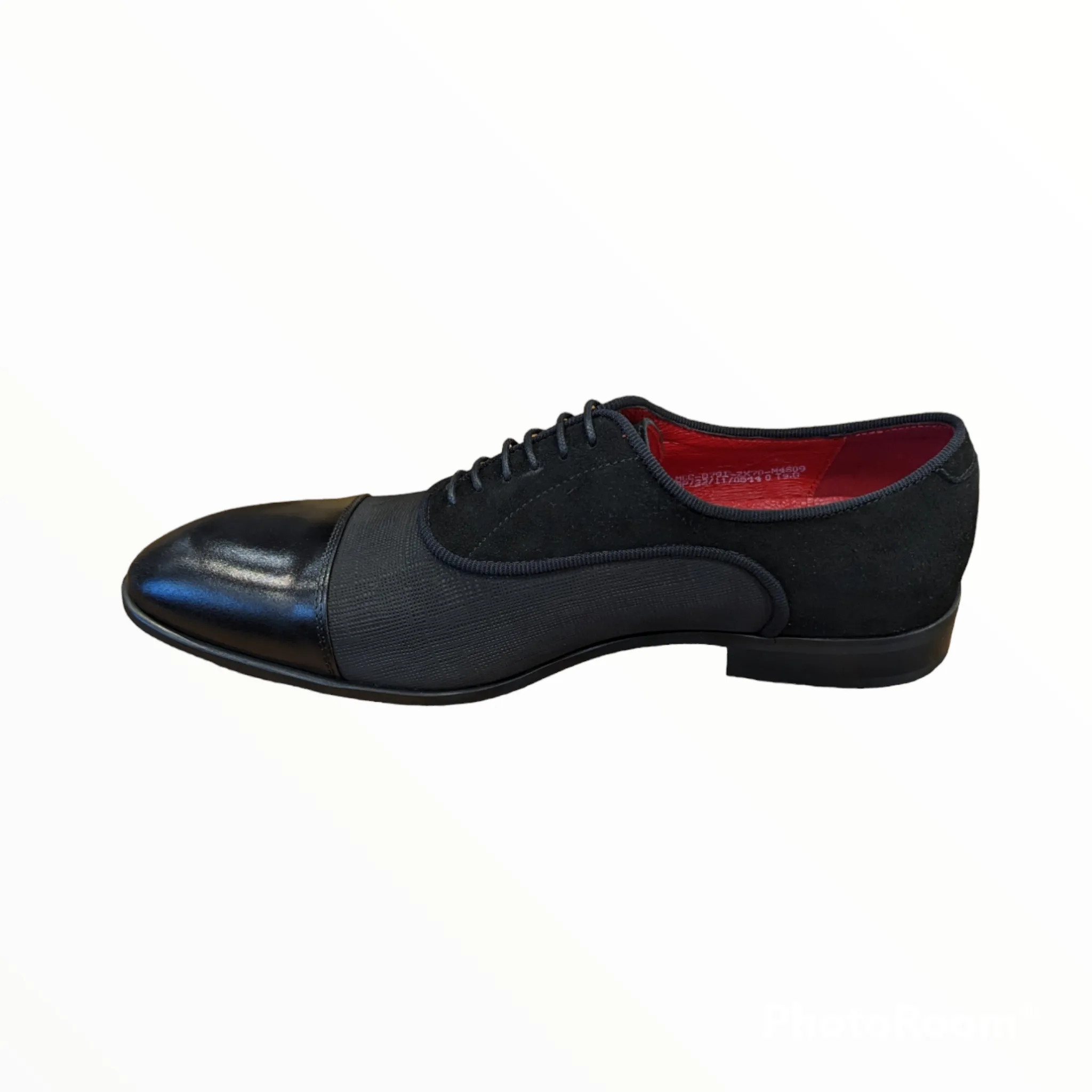 Lacuzzo Luxury Italian Suede and Leather Shoes Black 8791