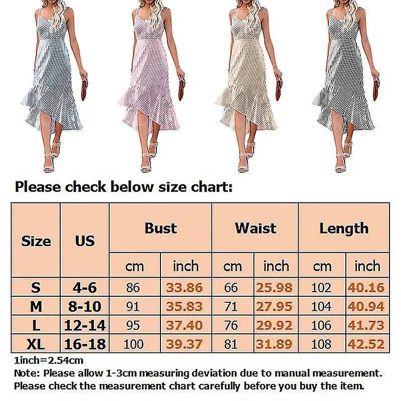 Ladies Loose Fishtail Dress Women Beach Flowy High Waisted Sundress Midi Dresses