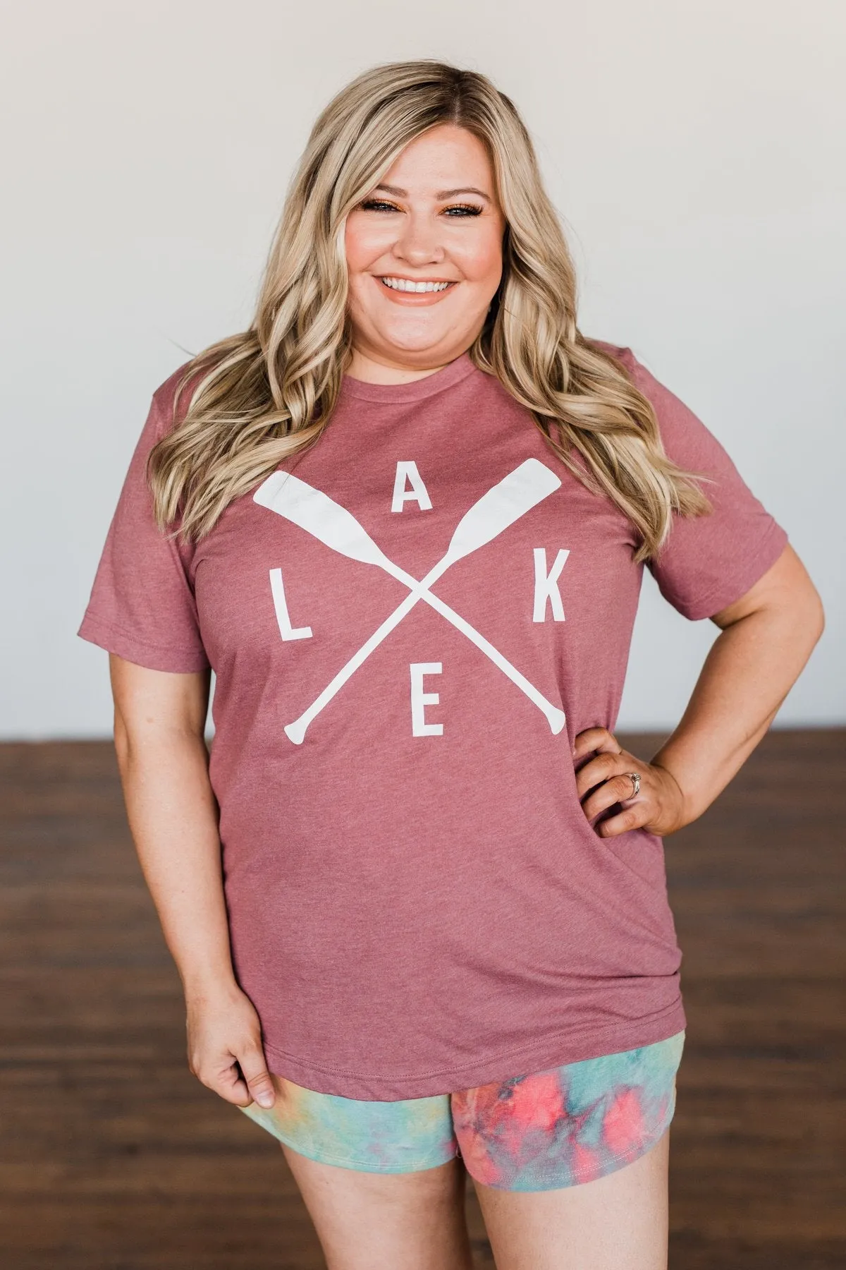 Lake Graphic Tee- Deep Mauve