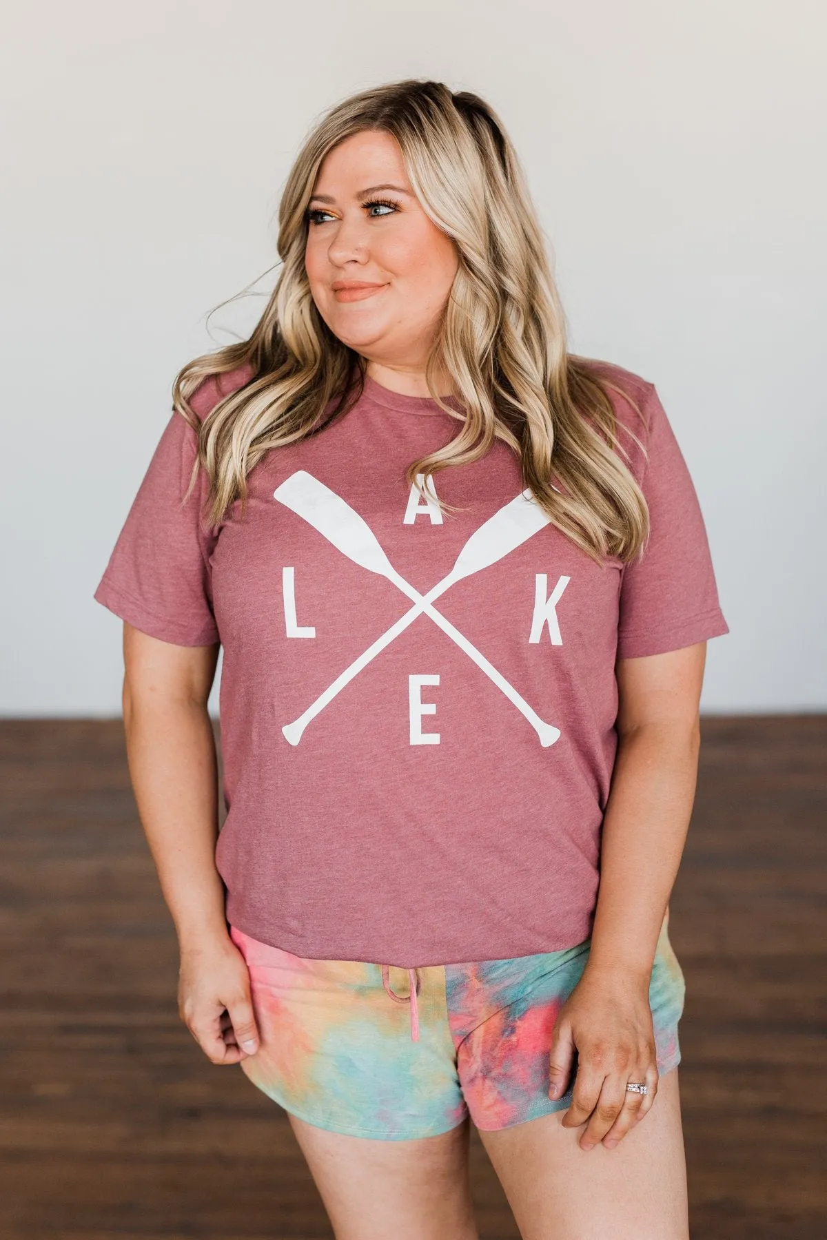 Lake Graphic Tee- Deep Mauve