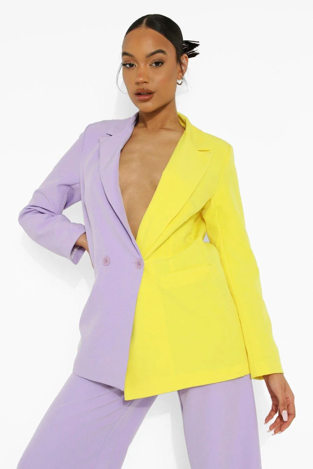 Lilac & Lime Color Block Blazer