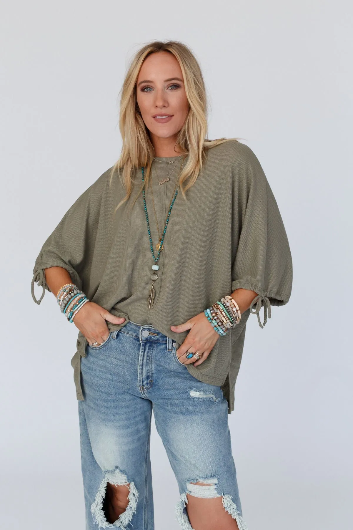 Little Lark Puff Sleeve Tee - Olive