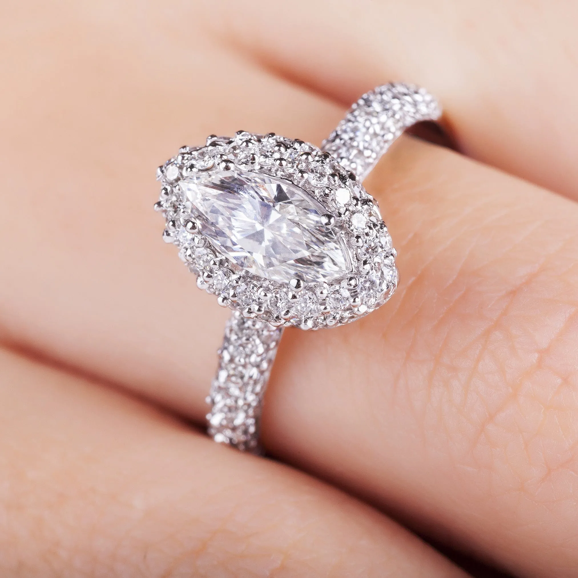 Marquise Diamond Engagement Rings, Lab Grown