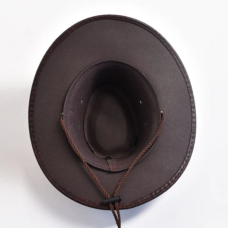 Men and Women Western Style Wide Brim Cow Head Decorate Jazz Hat