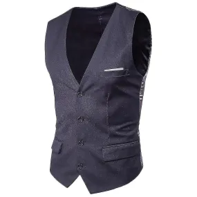 Men's Business Suit Vest Slim Fit Wedding Waistcoat