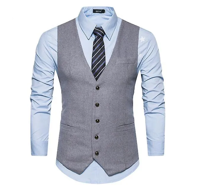 Men's Business Suit Vest, Slim Fit Wedding Wool Vest