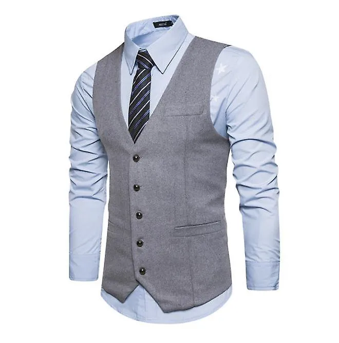 Men's Business Suit Vest, Slim Fit Wedding Wool Vest