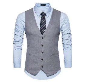 Men's Business Suit Vest, Slim Fit Wedding Wool Vest