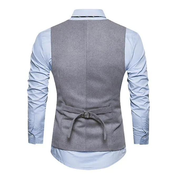 Men's Business Suit Vest, Slim Fit Wedding Wool Vest