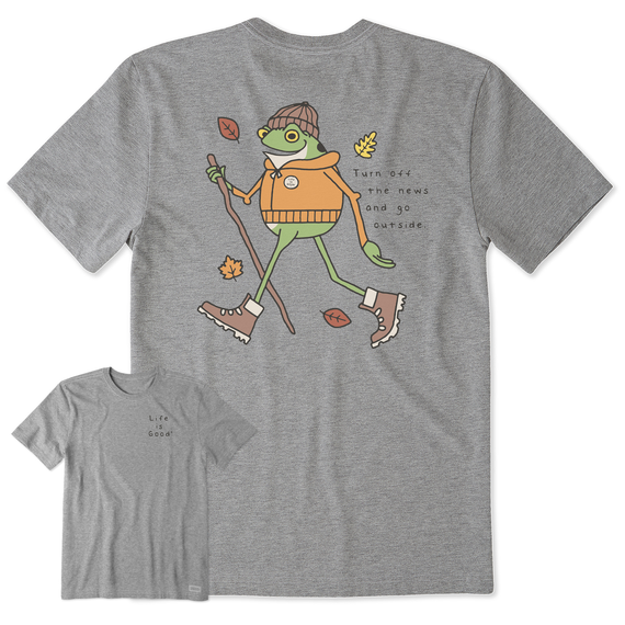 Men's Turn off the News Hiking Frog Crusher Tee