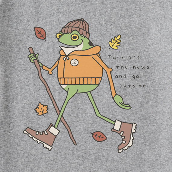 Men's Turn off the News Hiking Frog Crusher Tee