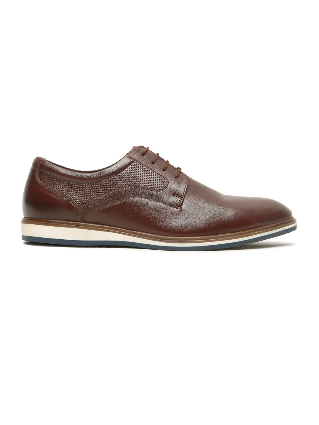 Men's Brown Semi-Formal Lace-Up Leather Shoes