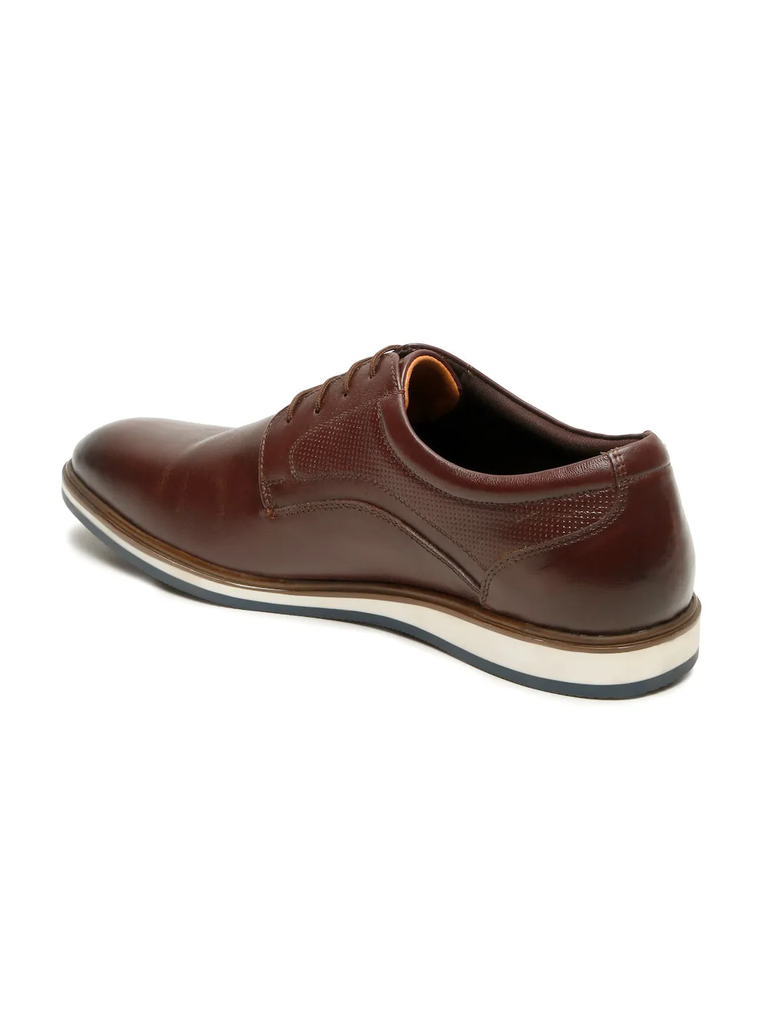 Men's Brown Semi-Formal Lace-Up Leather Shoes