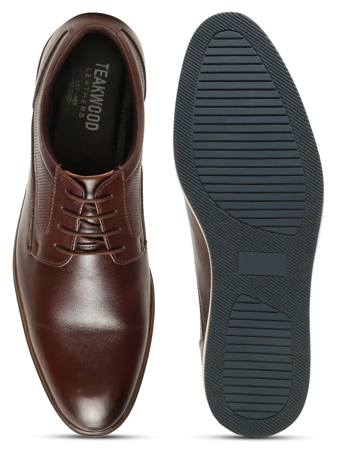 Men's Brown Semi-Formal Lace-Up Leather Shoes