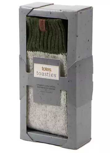 Mens Chunky Thermal Wool Blend Slipper Socks by Totes | Look Again