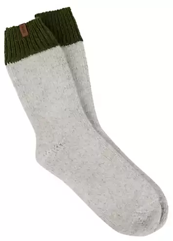 Mens Chunky Thermal Wool Blend Slipper Socks by Totes | Look Again