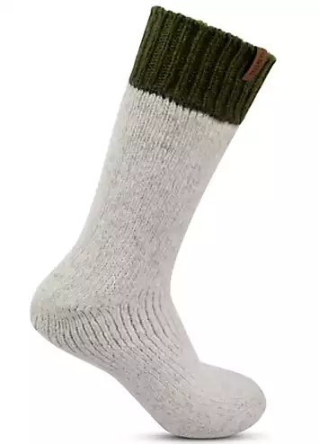 Mens Chunky Thermal Wool Blend Slipper Socks by Totes | Look Again