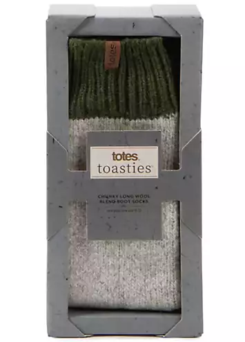 Mens Chunky Thermal Wool Blend Slipper Socks by Totes | Look Again