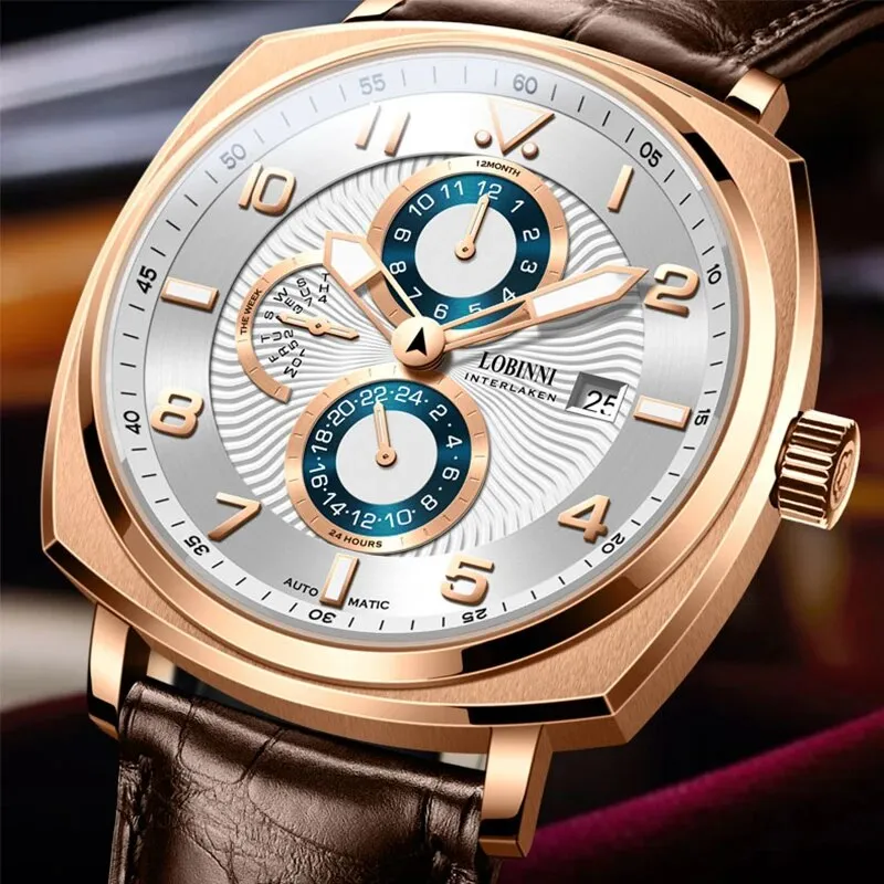 Men's Sapphire Crystal Dial Luminous Waterproof Automatic Mechanical Watch