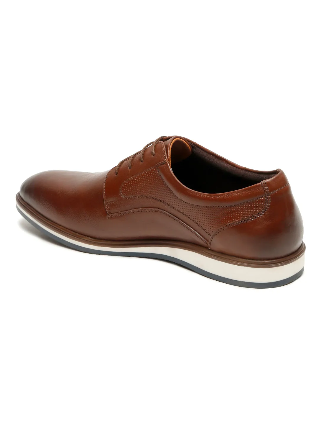 Men's Tan Semi-Formal Lace-Up Leather Shoes