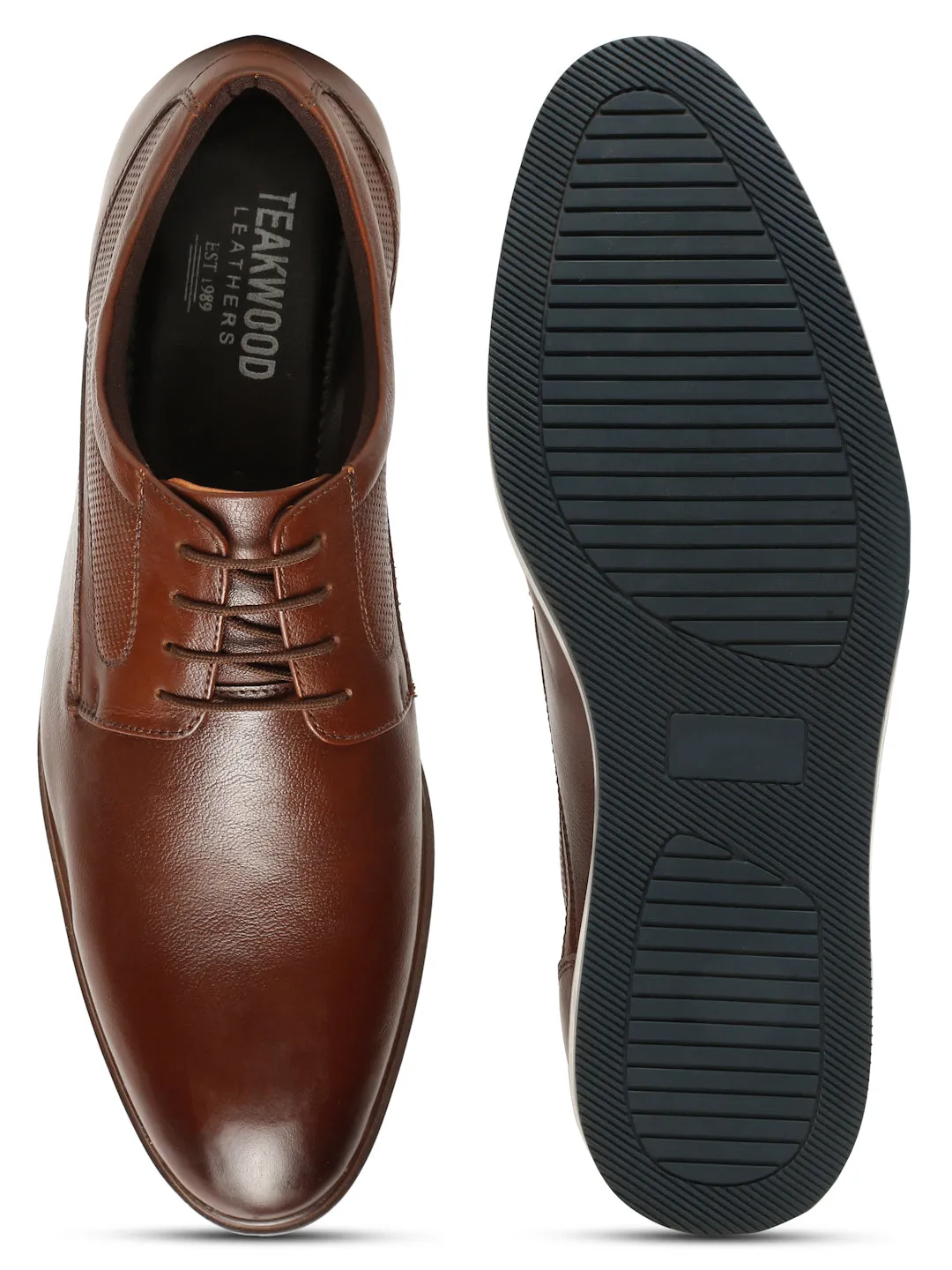 Men's Tan Semi-Formal Lace-Up Leather Shoes