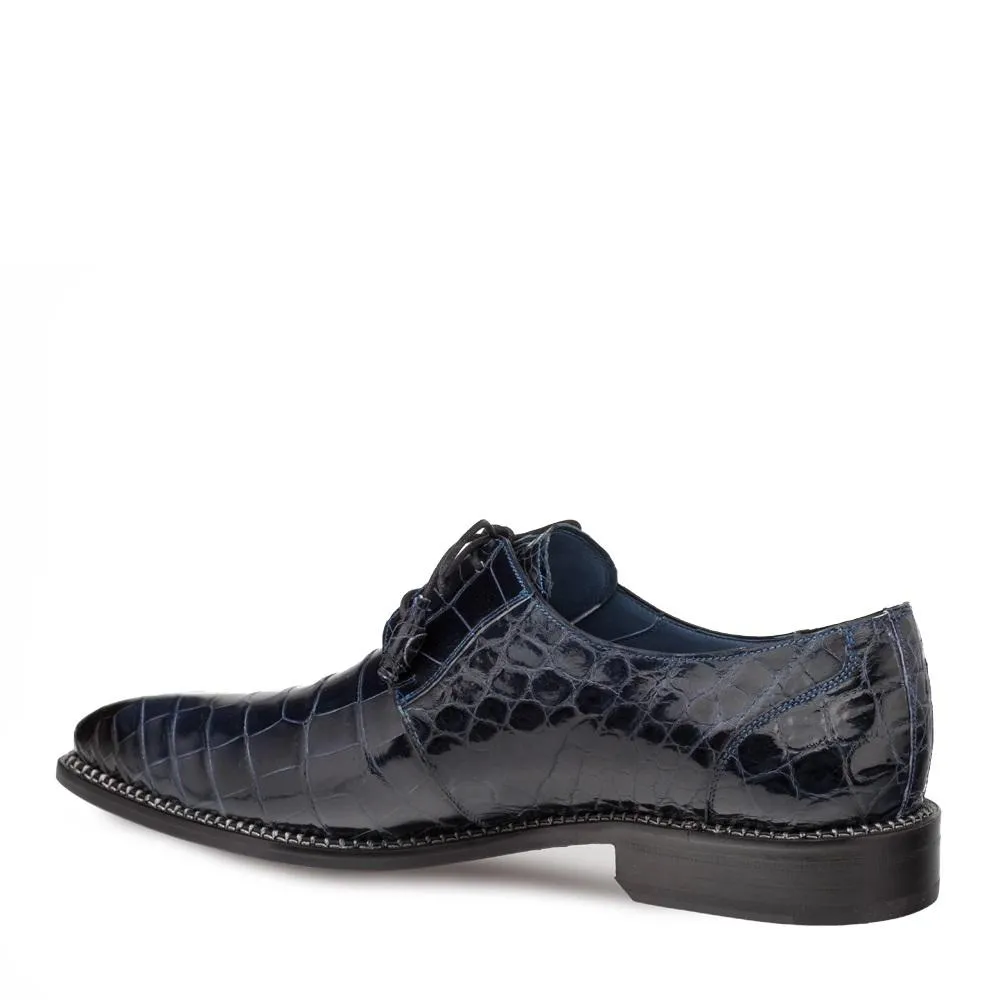 Mezlan Aegis 4733-J Men's Shoes Navy Exotic Alligator Dress Oxfords (MZ3233)