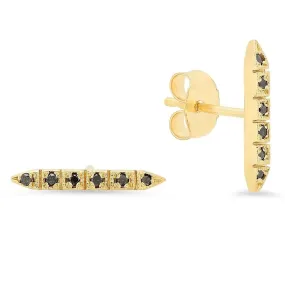 Mini Mysterious Diamond Bar Stud Earrings