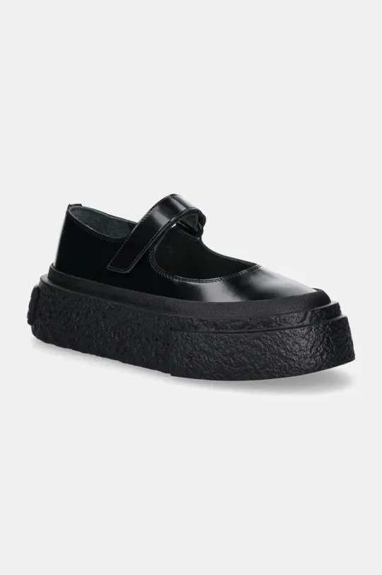 MM6 Maison Margiela leather shoes women's black color S66WS0105.P7983