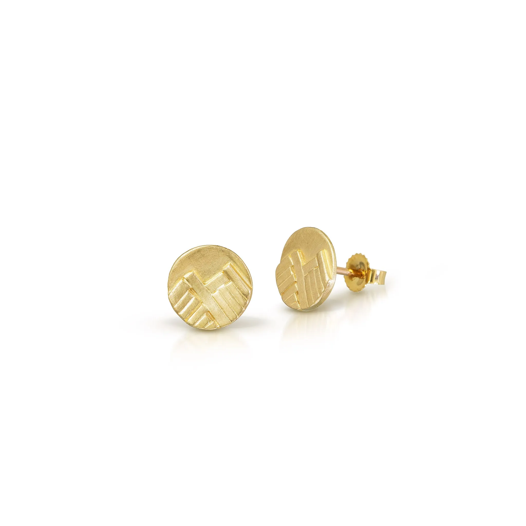 Mountain Stud Earrings in 14K Gold