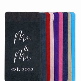 Mr. and Mr. Wedding Socks, Personalized Cotton Socks for Men | Shop Now