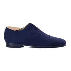 Navy Blue Suede Oxford shoes - Rubber outsole - LENNOX GOMME URBAN