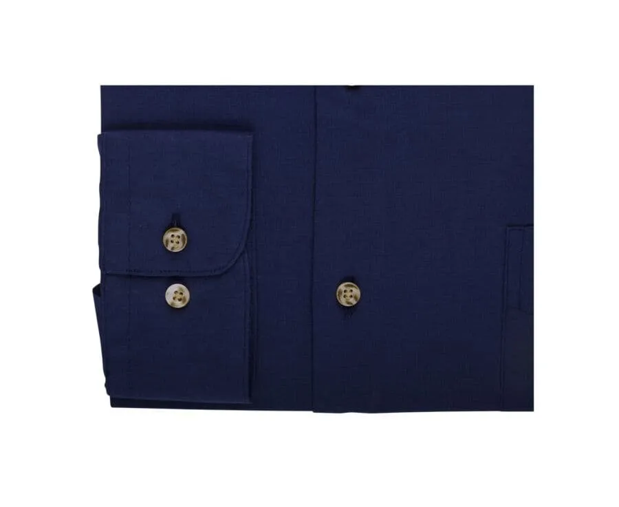 Navy cotton linen shirt - SYLBERT