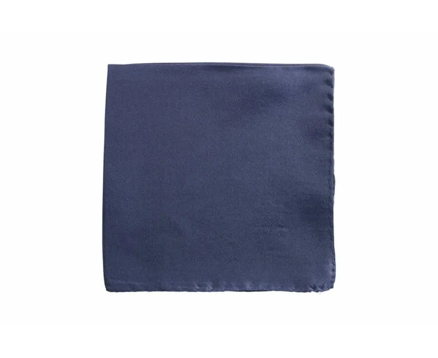 Navy Mulberry Silk Pocket Square