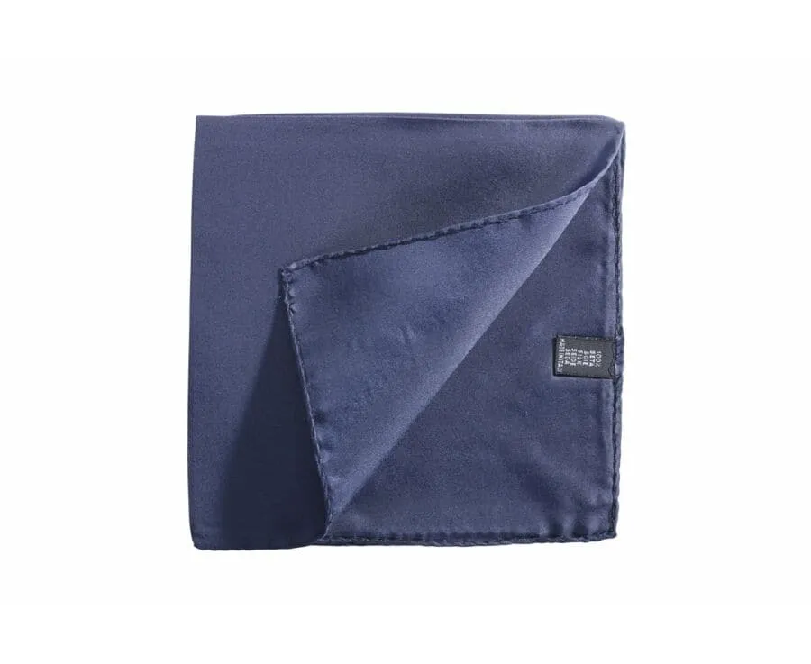 Navy Mulberry Silk Pocket Square