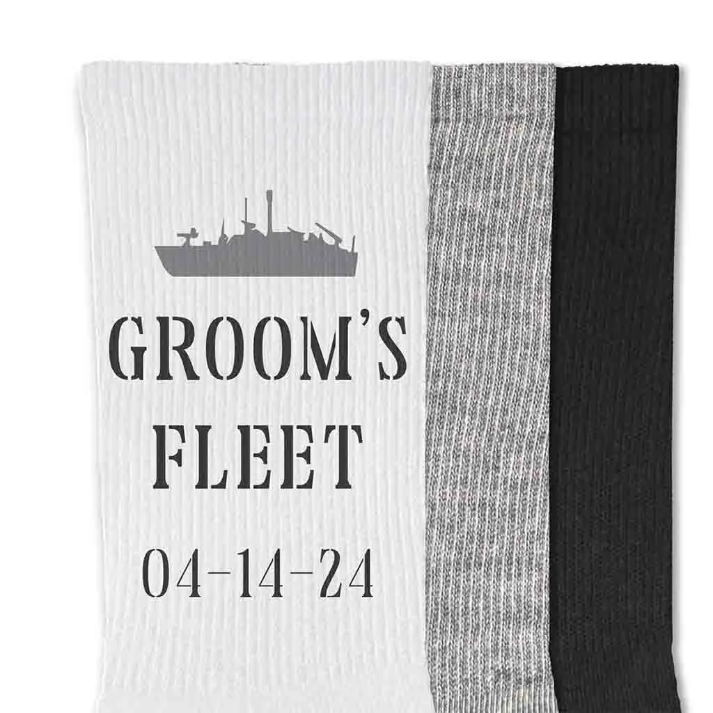 Navy Personalized Wedding Socks with Wedding Date - Buy Now!