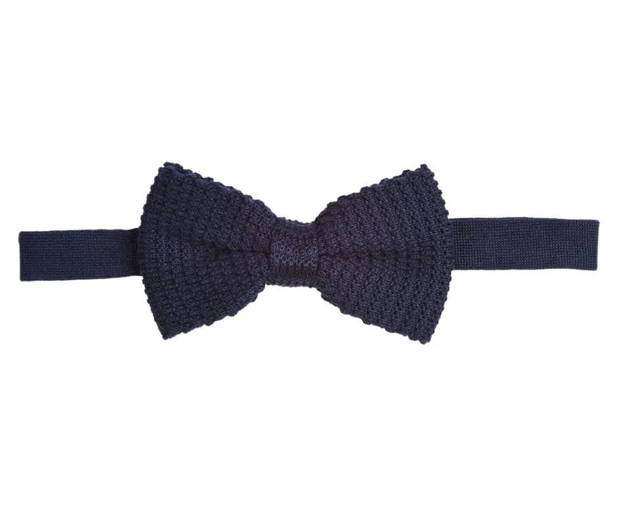 Navy Woolen Bow Tie