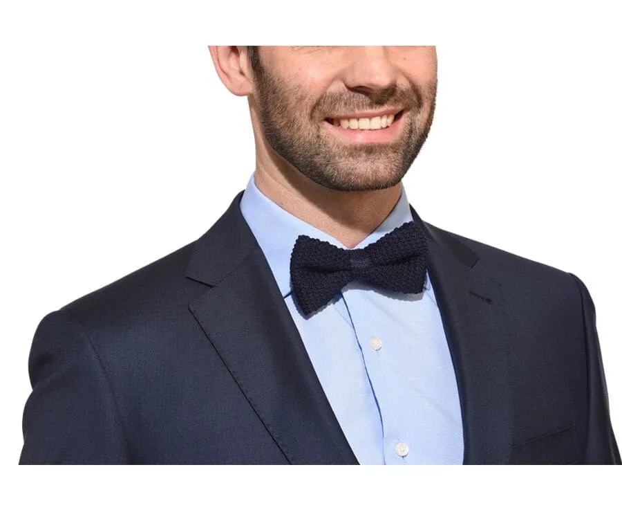 Navy Woolen Bow Tie