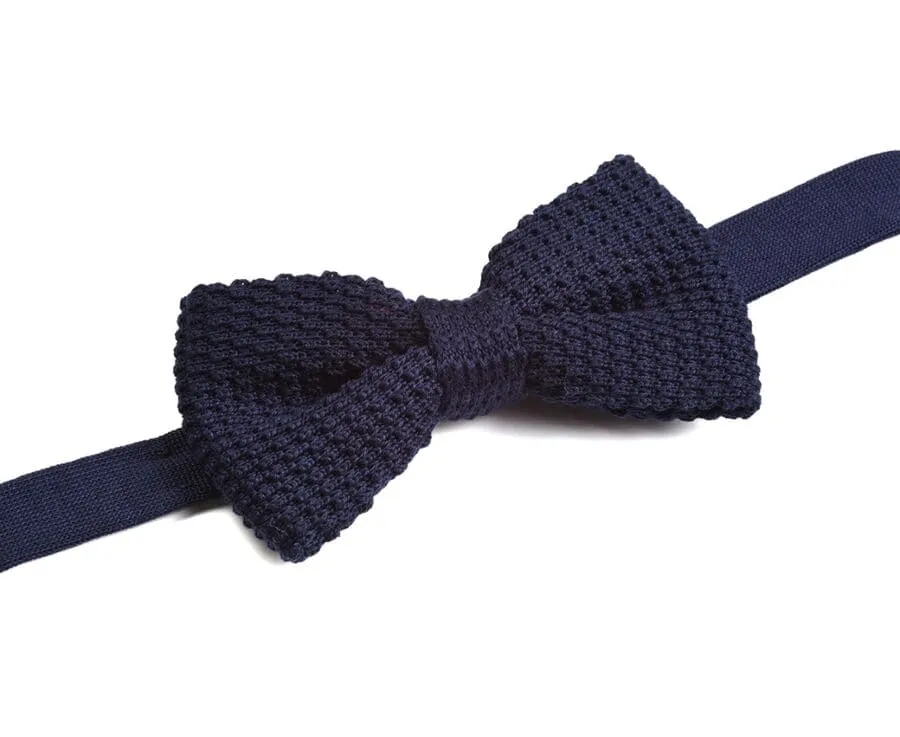 Navy Woolen Bow Tie