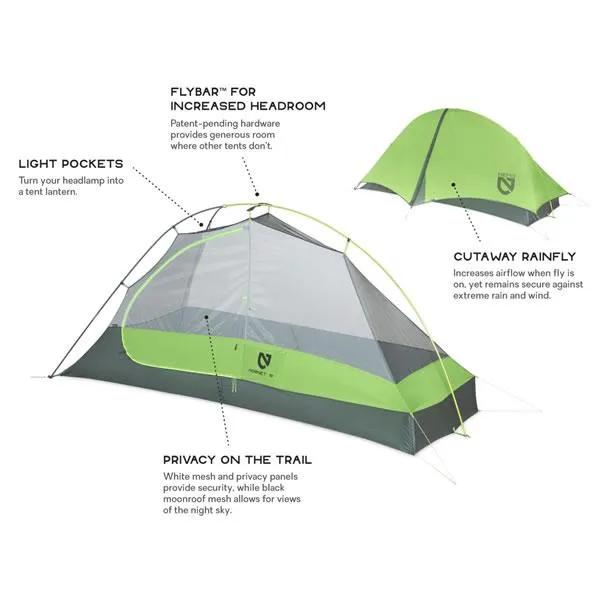 Nemo Hornet 1P: 1 Person Ultralight Backpacking / Hiking Tent 2019