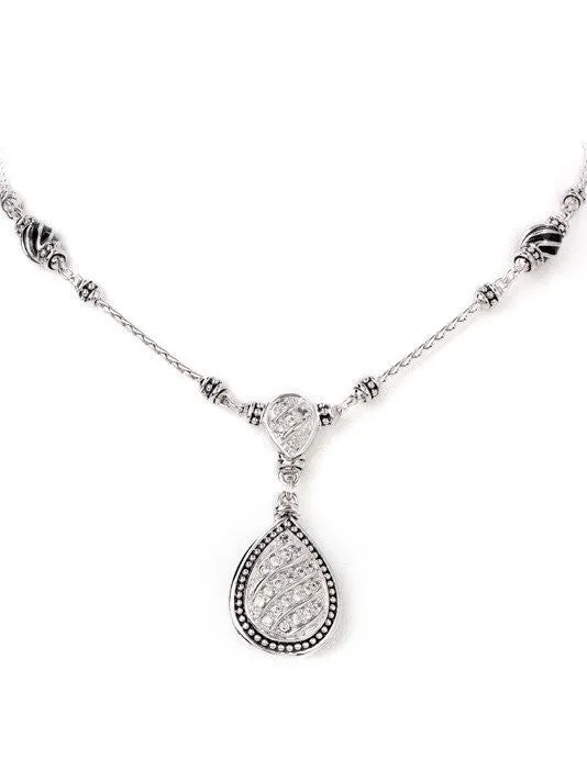 Ocean Images Sparkling Seas Pavé Teardrop Necklace by John Medeiros