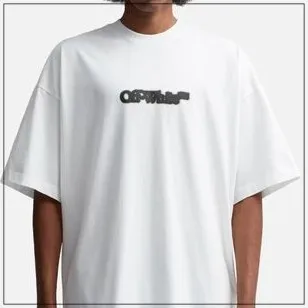 Off-White  |Crew Neck Unisex Street Style Plain Short Sleeves Oversized