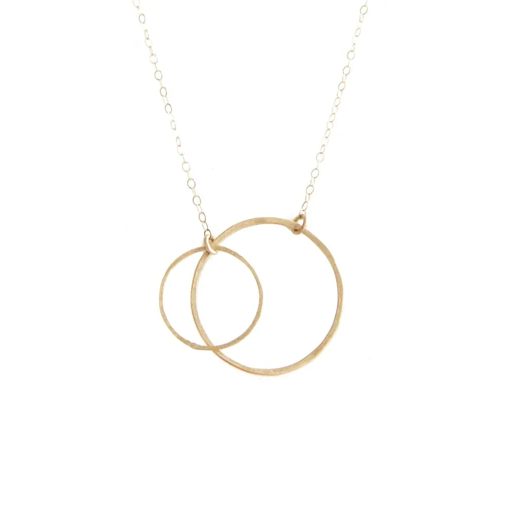 Open Circles Necklace in 14 Karat Gold Medium & Small Circles