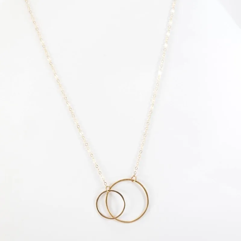 Open Circles Necklace in 14 Karat Gold Medium & Small Circles