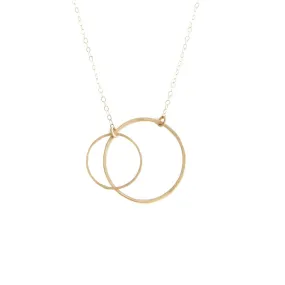 Open Circles Necklace in 14 Karat Gold Medium & Small Circles