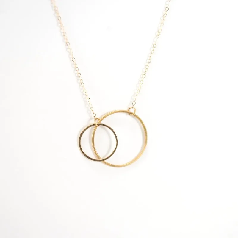 Open Circles Necklace in 14 Karat Gold Medium & Small Circles