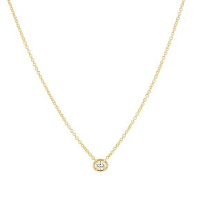 Oval Diamond Solitaire Necklace