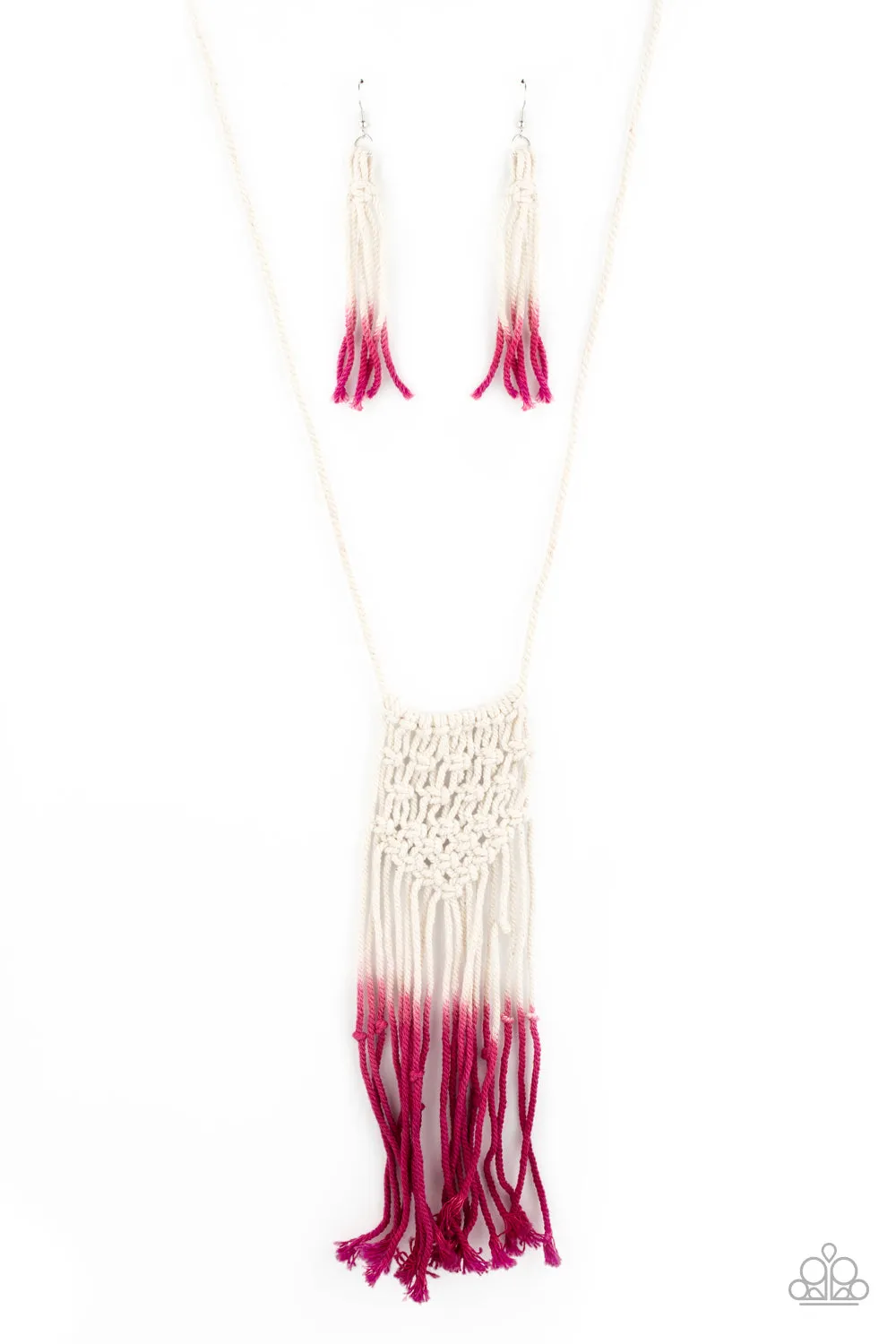 Paparazzi Accessories - Surfin The Net - Pink Necklace